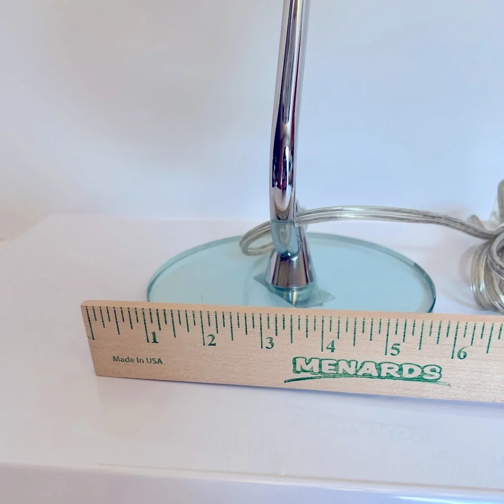 Silver Lighted Magnifying Stand Makeup Mirror on a Clear Lucite Base by HoMedics